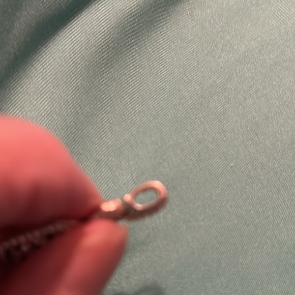 Ladies glamorous cz ss/rhodium pendant, new from QVC diamonique line, 1 &1/4” L - Picture 5 of 8